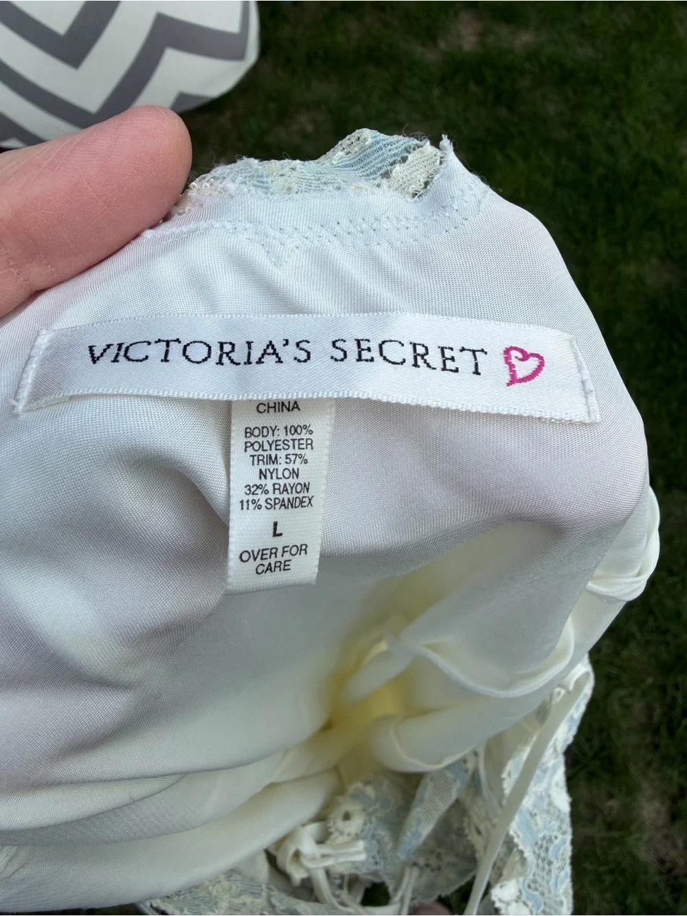 Vintage Victoria’s Secret bridal cream satin and lace maxi nightgown